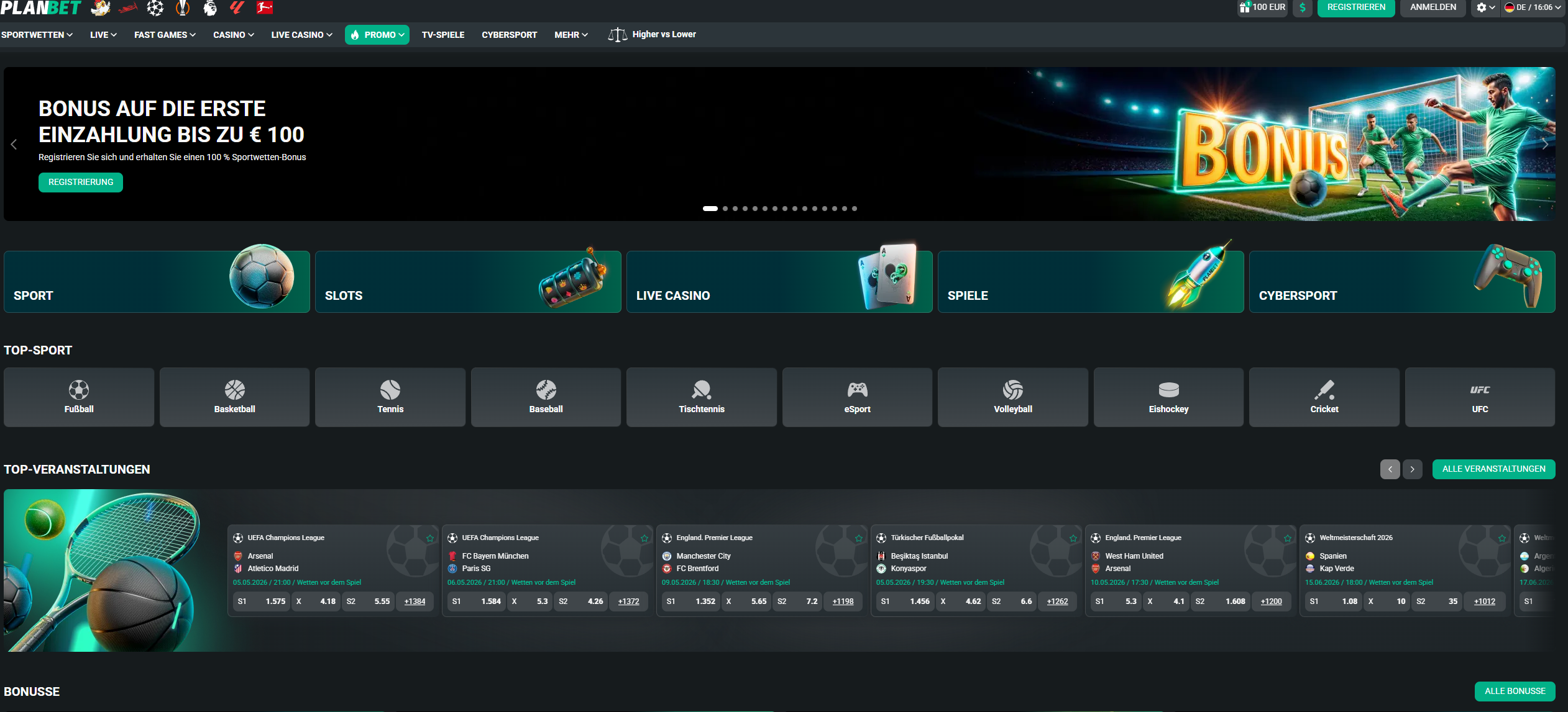 Planbet neue Online Casino